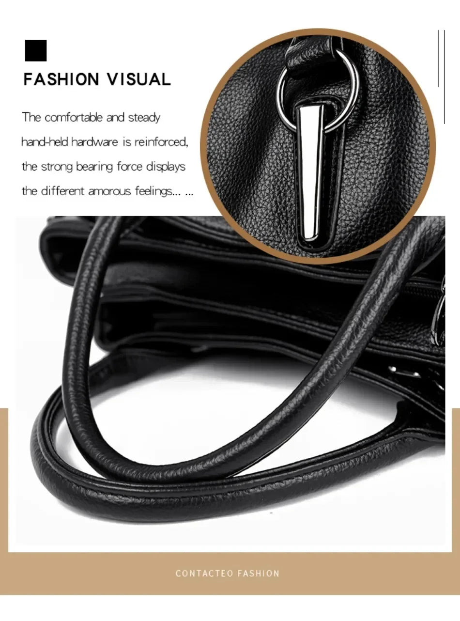 Genuine Fashion 3 Layers Luxury Handbags Women Bags Designer HIgh Quality Leather Crossbody Bags for Women 2024 Shoulder Bag