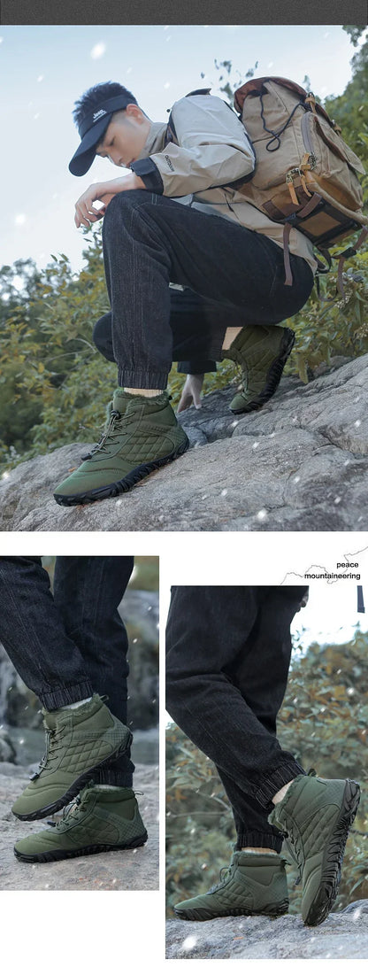 Brand New Winter Boots for Men Women Snow BareFoot Outdoor Non-slip Warm Fur Casual Sneakers Plus Size Ankle Boots Hiking Shoes