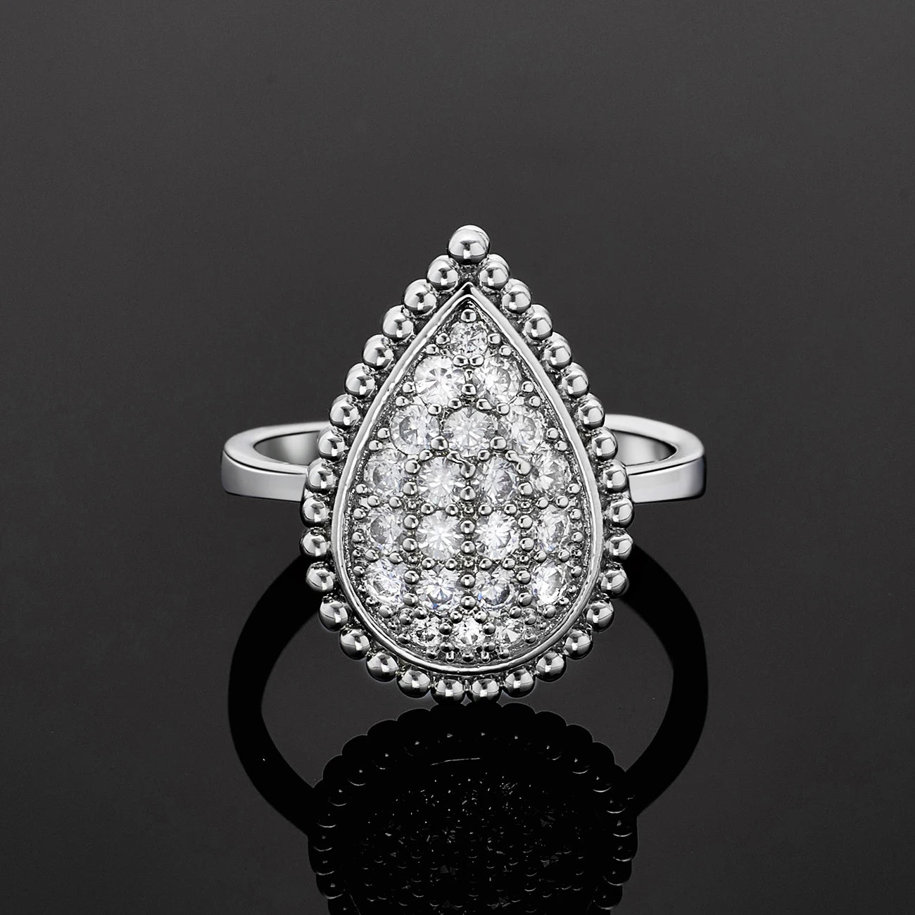 Conjunto de joias de casamento com 4 peças de zircônia cúbica, brincos, colar, pulseira e anel para festas femininas