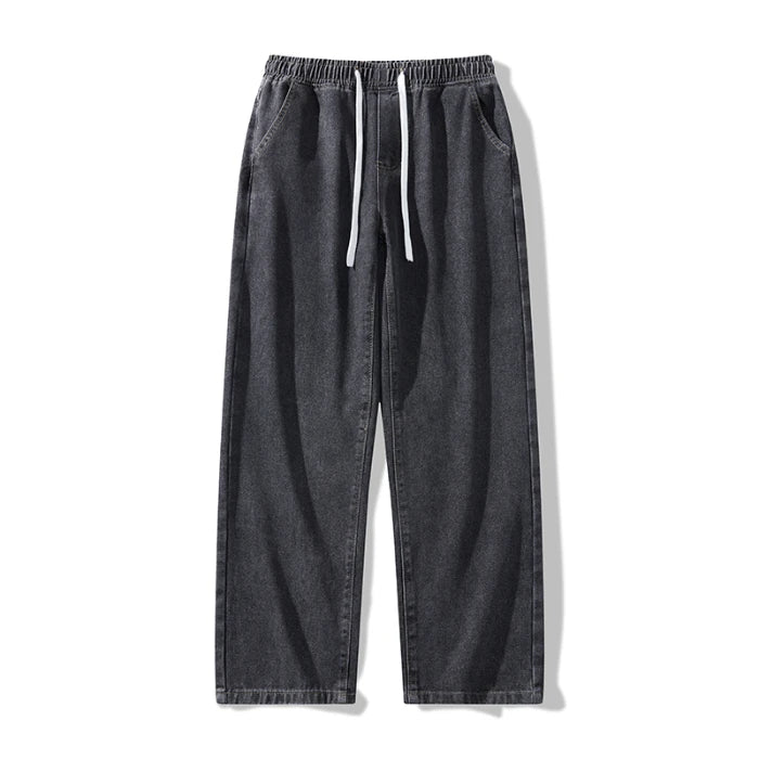 Calça Jeans Masculina Primavera Outono Tendência High Street Reta Perna Larga Roupas Masculinas Calça Jeans Corte Reto