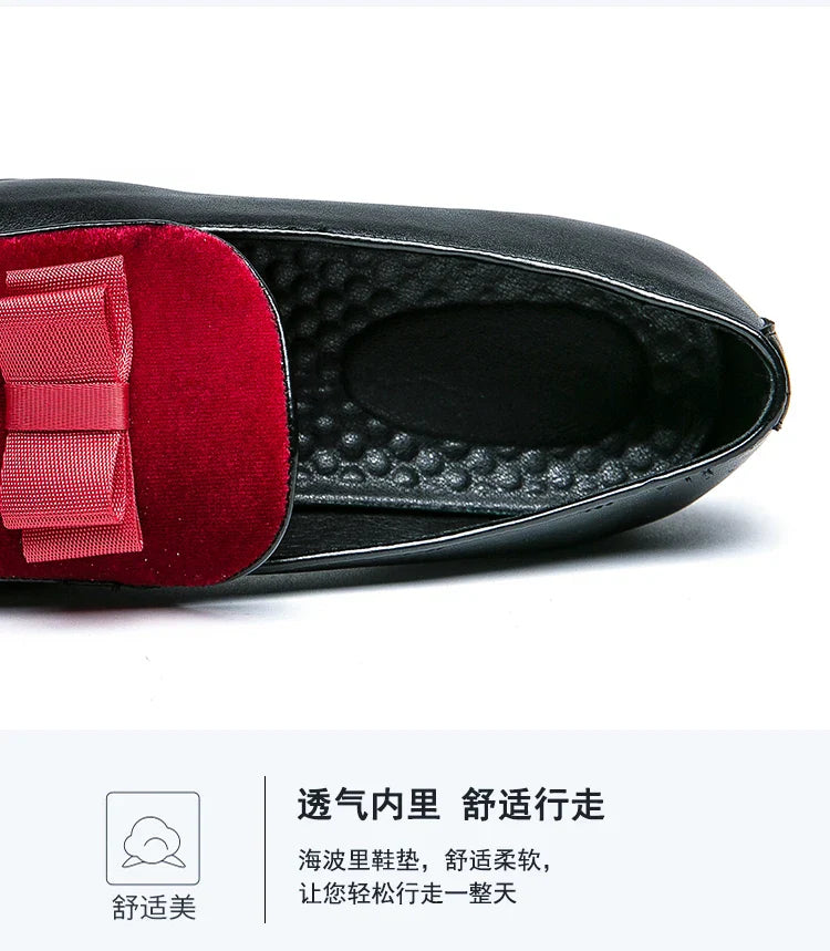 Social Leather Men British Business shoes Men Brogue Shoe Wedding Men's Dress Formal Shoes Large Size 48 Bow Loafers Male