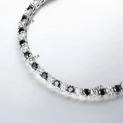 Full 3/4/5/6.5MM D Color Blue Green White Moissanite Tennis Bracelet for Men Women S925 Silver All Diamond Link Bracelets