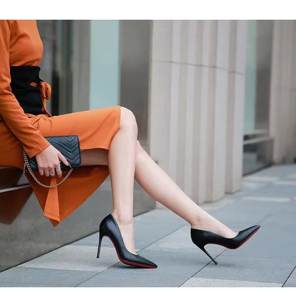New Women's Red Shiny Bottom High Heels Luxury Pointed toe Pumps 12 cm Sexy Matte Party Wedding Shoes Elegant Woman Heeled Shoes