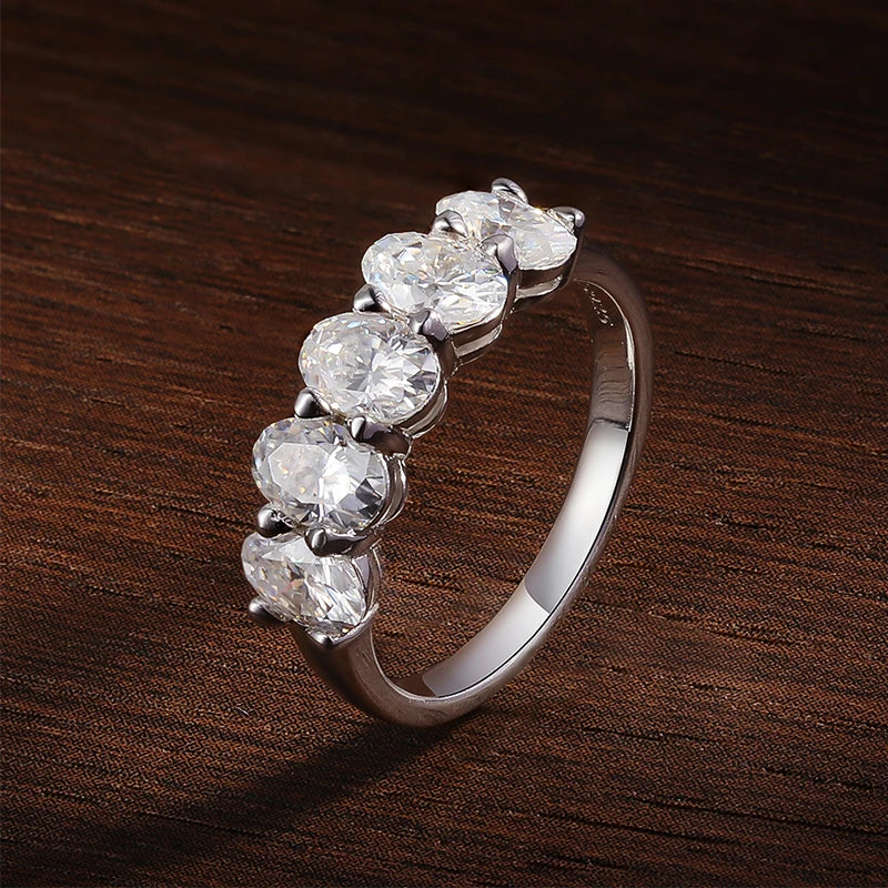 D VVS1 4*6mm Oval Moissanite Rings for Women Fine Jewelry Engagement Wedding Eternity Bands with GRA s925 Slive Ring