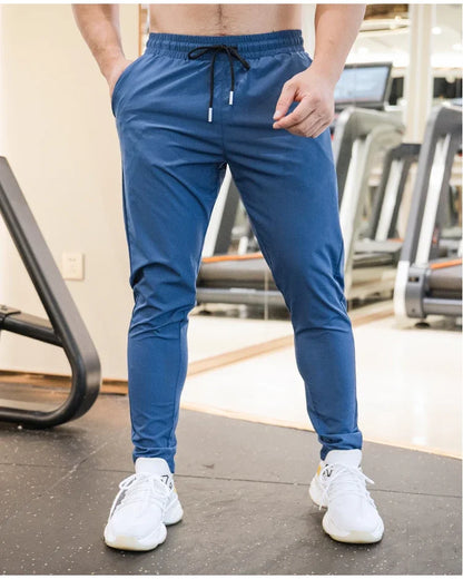 Ice Silk Sweatpants Men's Summer Ultra-thin Cooling Dry Fit Sports Pants Running Breathable Trousers Casual Fitness Leg