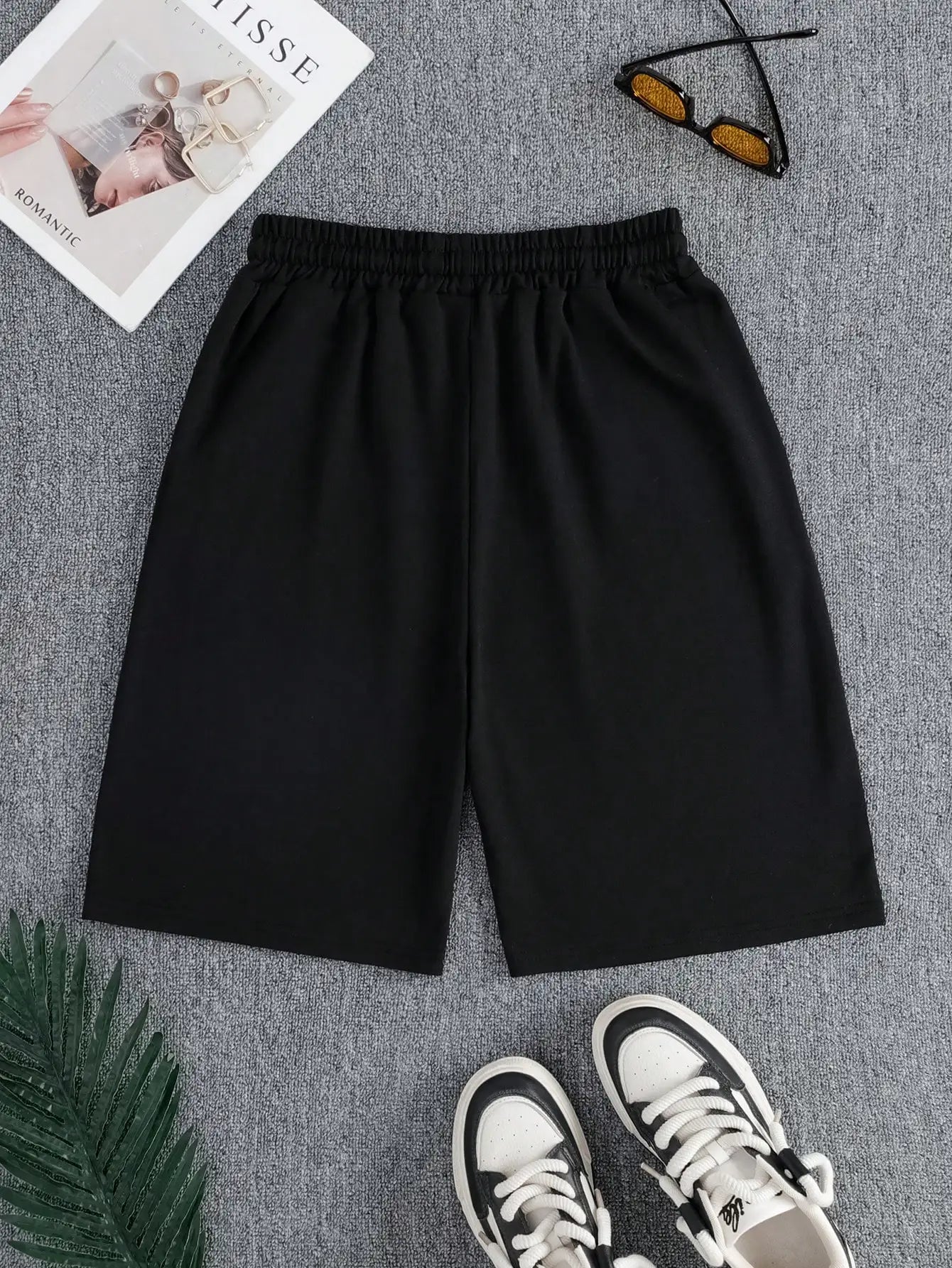 Plus size Women Shorts Summer High Elastic Lace Up Drawstring Wide Leg Sweat Fitness Running Shorts Loose Casual Sports Pants