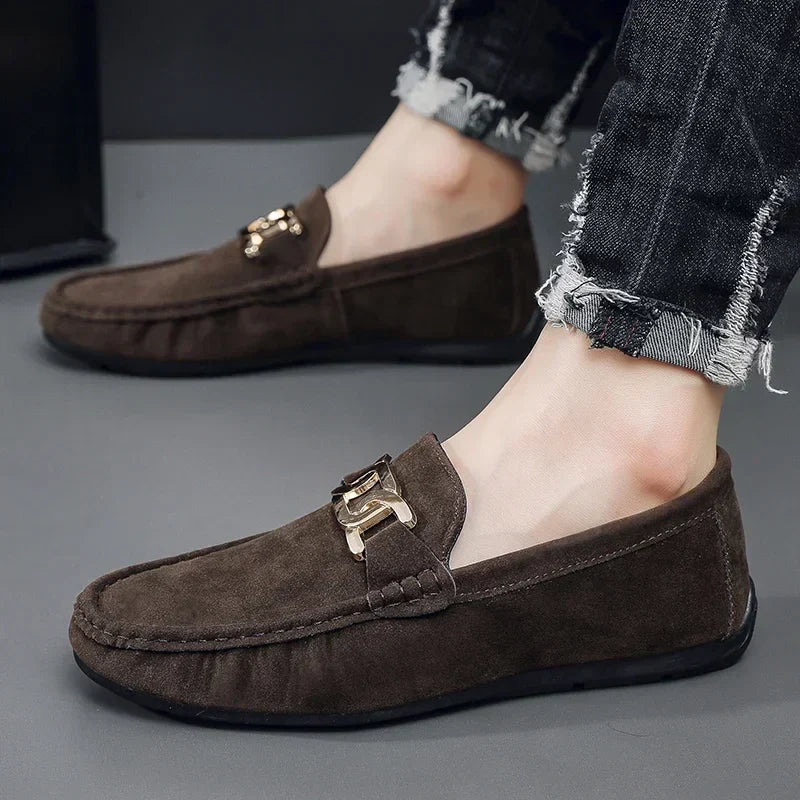 Fashion Suede Men Casual Shoes  Breathable Comfort Slip-on Mens Driving Shoes Luxury Brand Men Loafers Mens Lazy Shoes Moccasin