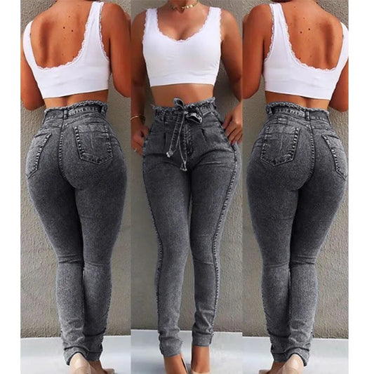 High Waist Jeans For Women Slim Stretch Denim Jean