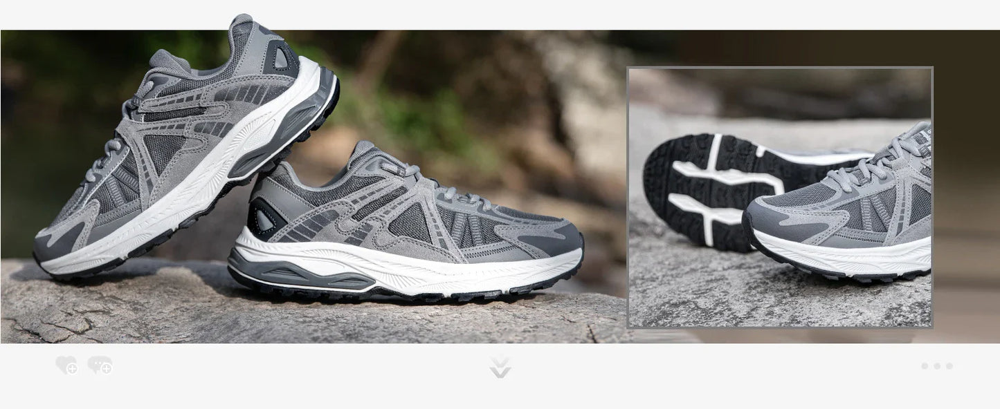 New Men Running Shoes Outdoor Casual Lightweight Breathable Sneakers Male Cushioning Non-Slip Vintage Sports Shoes