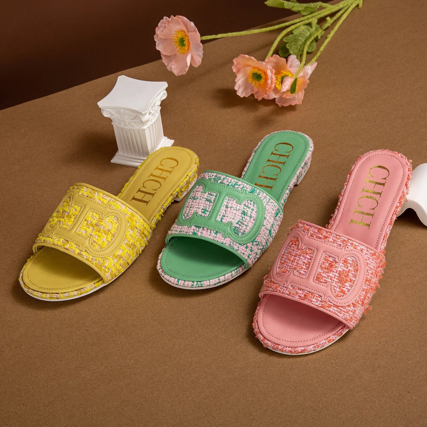 Women's Slippers New Fabric Fashion Flat Sandals Business Banquet Women's Shoes