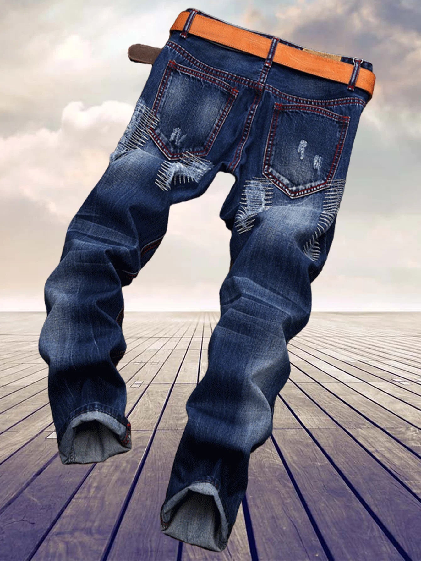 American youth trend to make old men's straight jeans