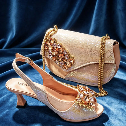 2026 New INS Style Green Elegant High Heels & Matching Bag Set for Women – Popular Nigerian Designer Shoes for African Ladies