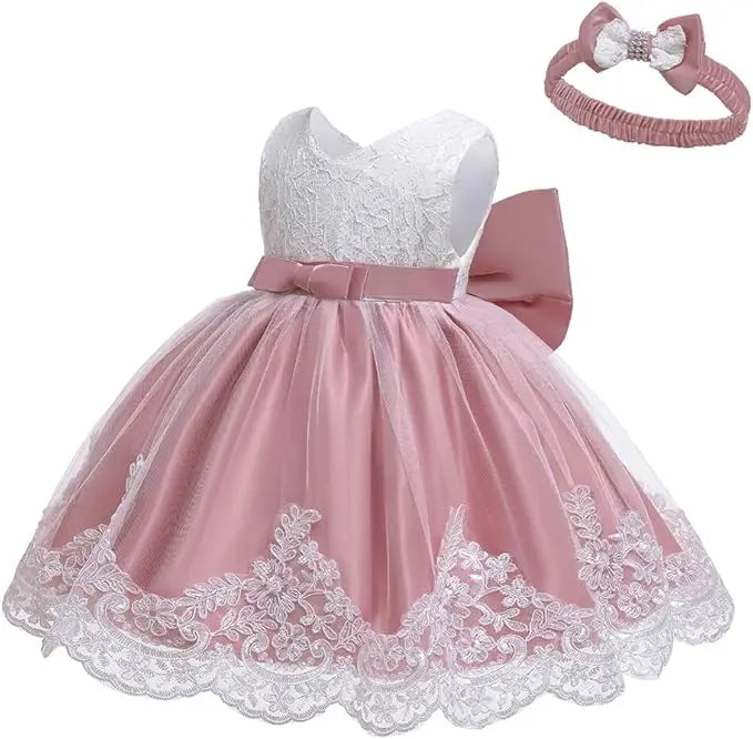 Girls White Baptism Dress Bridesmaid Dresses For Wedding Prom Gown Big Bow Girls Elegant Dresses Red Puffy Christmas Dress