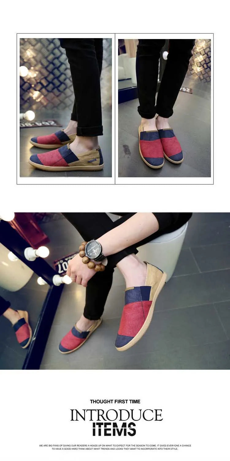 Fisherman's Shoes Fashion Flat Canvas Sneakers Slip On Men's Espadrilles Walking Casual Shoes For Men Loafers Summer