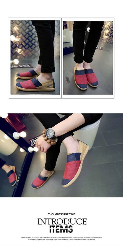 Fisherman's Shoes Fashion Flat Canvas Sneakers Slip On Men's Espadrilles Walking Casual Shoes For Men Loafers Summer