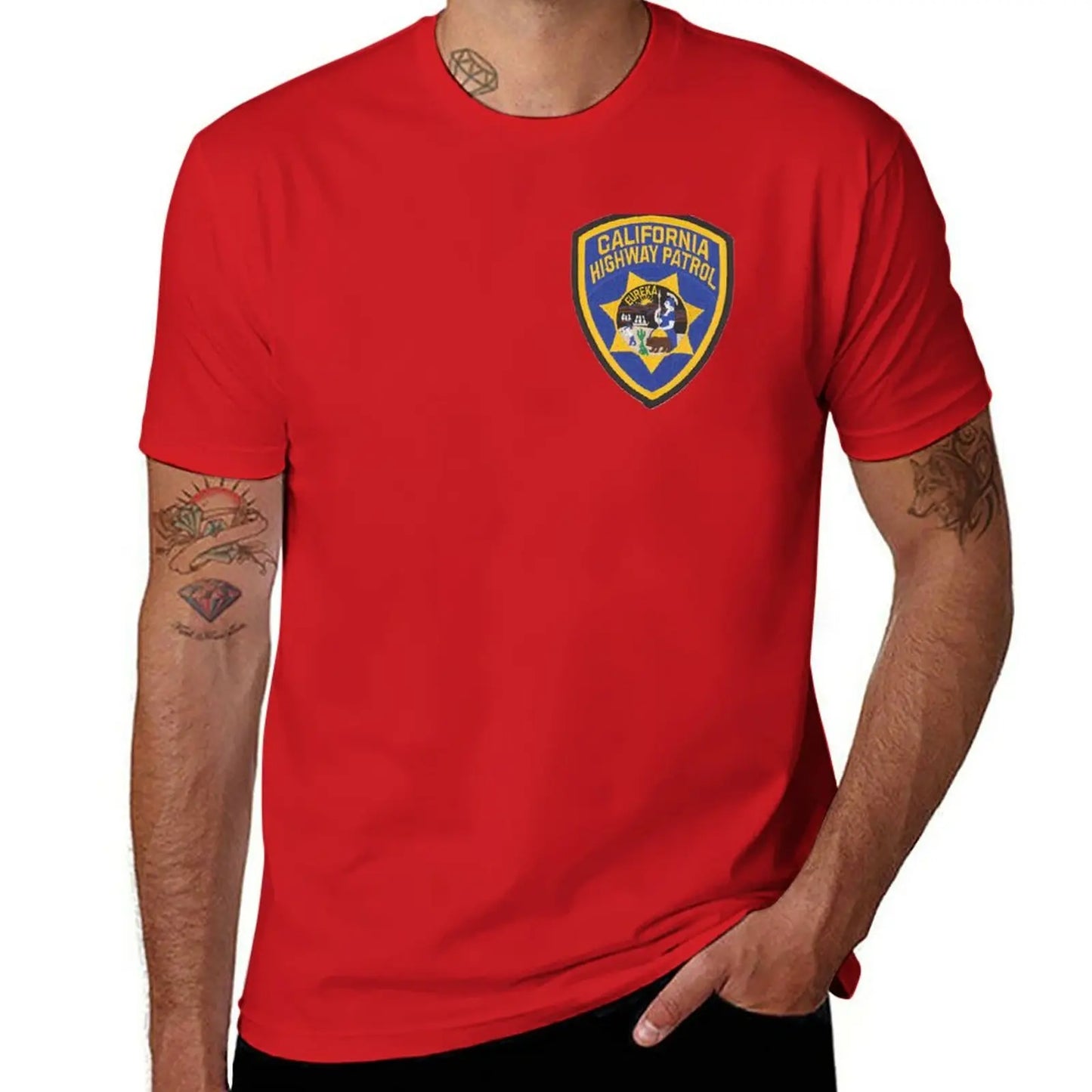 New California Highway Patrol T-Shirt kawaii clothes tees mens funny t shirts