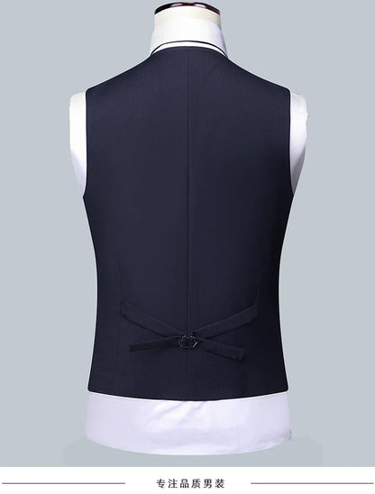 High quality Men Solid color Business - stylish handsome groom best man wedding dress 3/2/1 Single piece optional