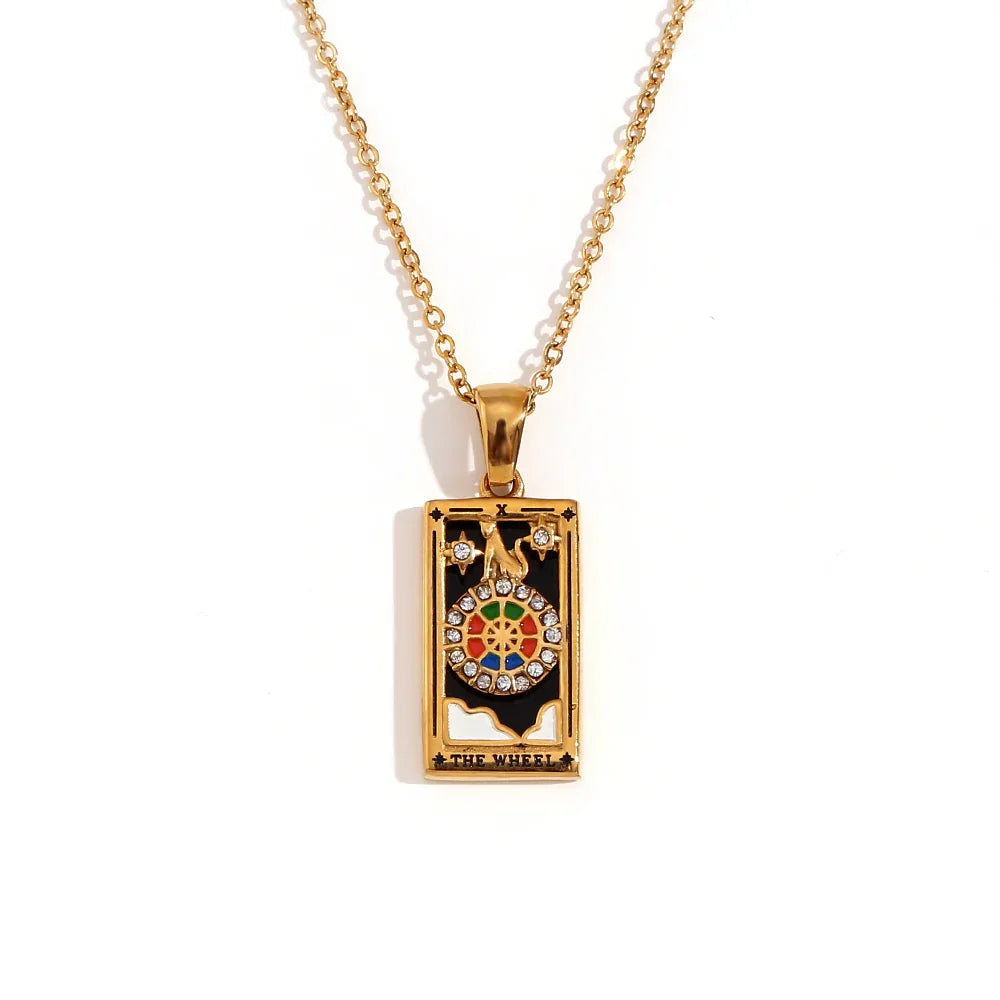 Original New Tarot Queen Lover Magician Moon Necklace Tarnish Free Stainless Steel Jewelry 18K Gold Plated Decoration