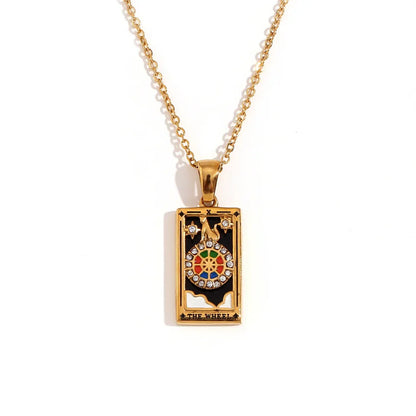 Original New Tarot Queen Lover Magician Moon Necklace Tarnish Free Stainless Steel Jewelry 18K Gold Plated Decoration