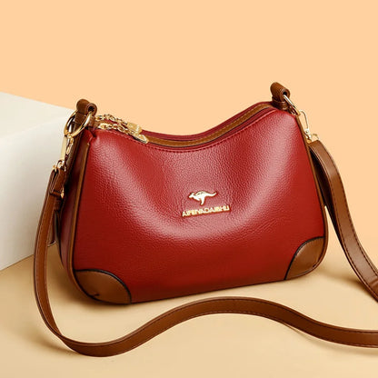 Genuine 3 Layers High Quality Soft Leather Ladies Crossbody Bags for Women Luxury Handbags Women Bags Designer  Shoulder 2024