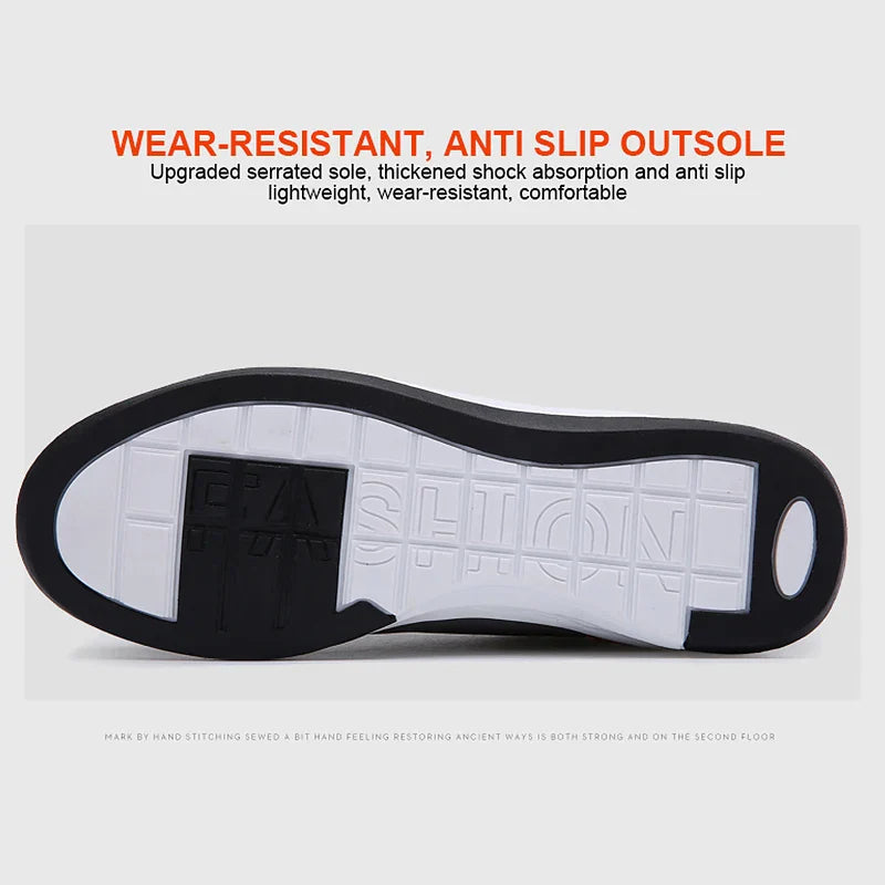 Leather Men Shoes Sneaker Trend Sports Running Breathable Men‘s Sneakers Non-slip Footwear Shoe for Male Walking Autumn