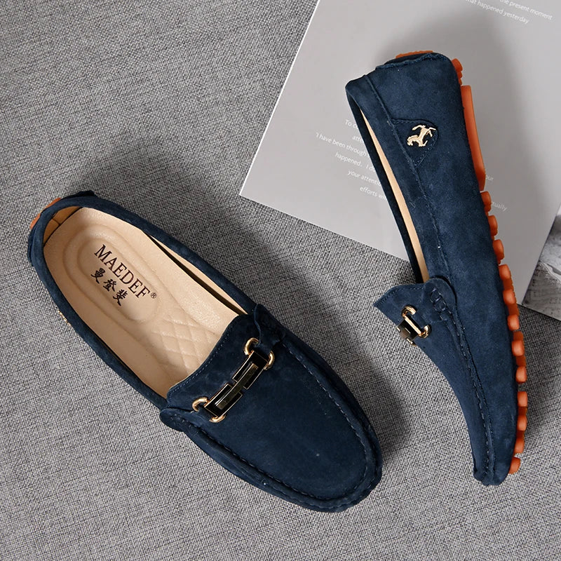 Men Fashion Luxury Leisure Leather Loafers Shoes Slip on Soft Comfortable Non-slip Driving for Men