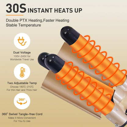 25MM Curling Iron Egg-Shaped Salon Professional Constant Temperature Hair Protection Negative Ion Big Wave