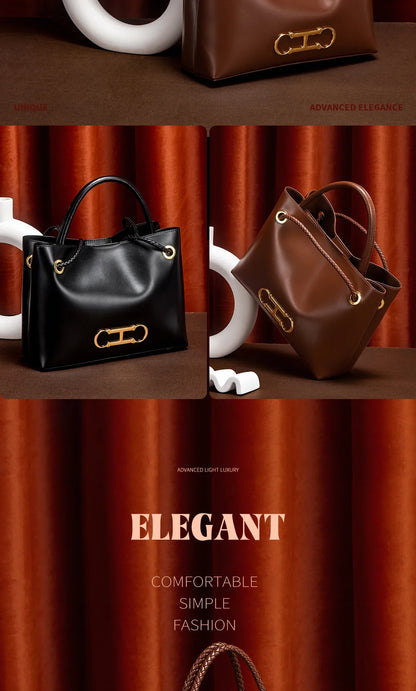 Women's handbag 2025 autumn new black minimalist tote bag dual-use commuting women's bag