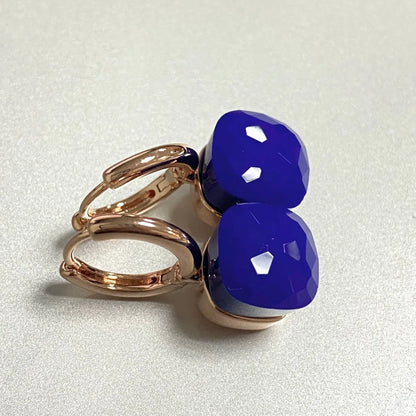 Classic Earrings For Women Amethyst Crystal Earrings Copper With Gold Plated Square Candy Colors Earrings Fashion Jewelry