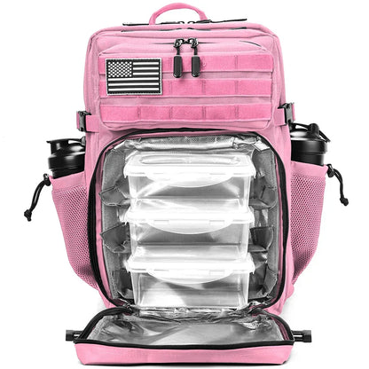 45L Meal Prep Management Backpack Gym Tactical Waterproof Insulated Lunch Cooler Bag Hiking Camping Travel Rucksack