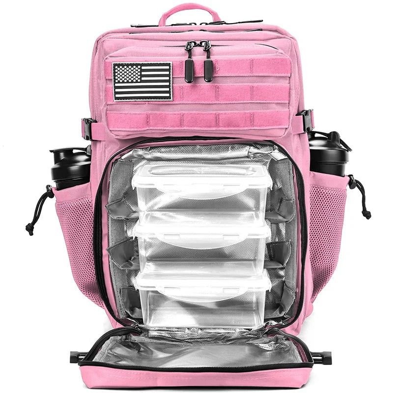 45L Meal Prep Management Backpack Gym Tactical Waterproof Insulated Lunch Cooler Bag Hiking Camping Travel Rucksack