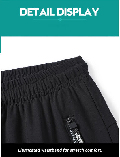 Breathable Elastic Men Running Sport Pants Ice Silk Jogging Thin Sweatpants Casual Outdoor Training Gym Fitness Trousers 8XL