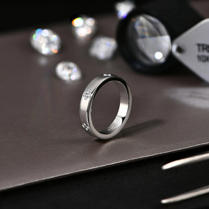 New Moissanite Rings D VVS1 925 Silver 18K White Gold Plated Women Men Wedding Ring Engagement Band Party Jewelry Gifts