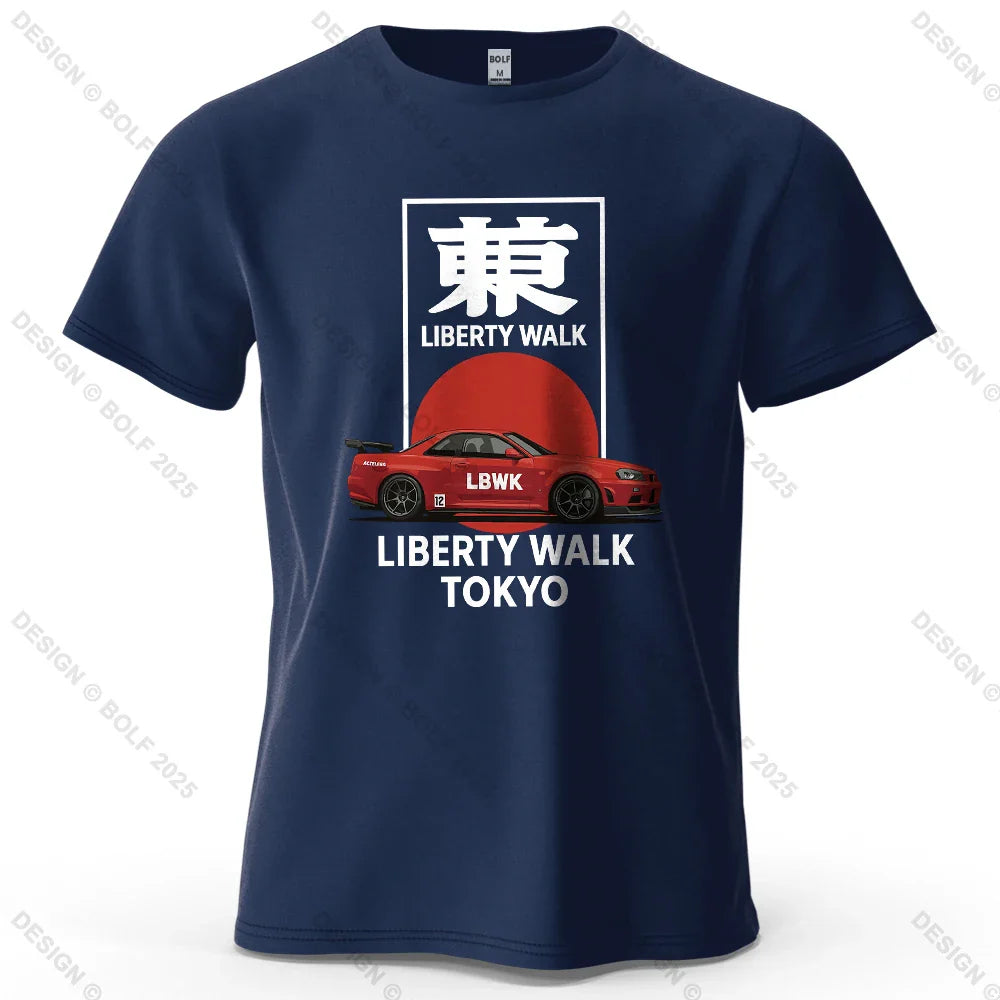 Liberty Walk Tokyo Printed Men's T-Shirt 100% Cotton Oversized Stylish Graphic Tees for Women Tops Tees Casual Streetwear