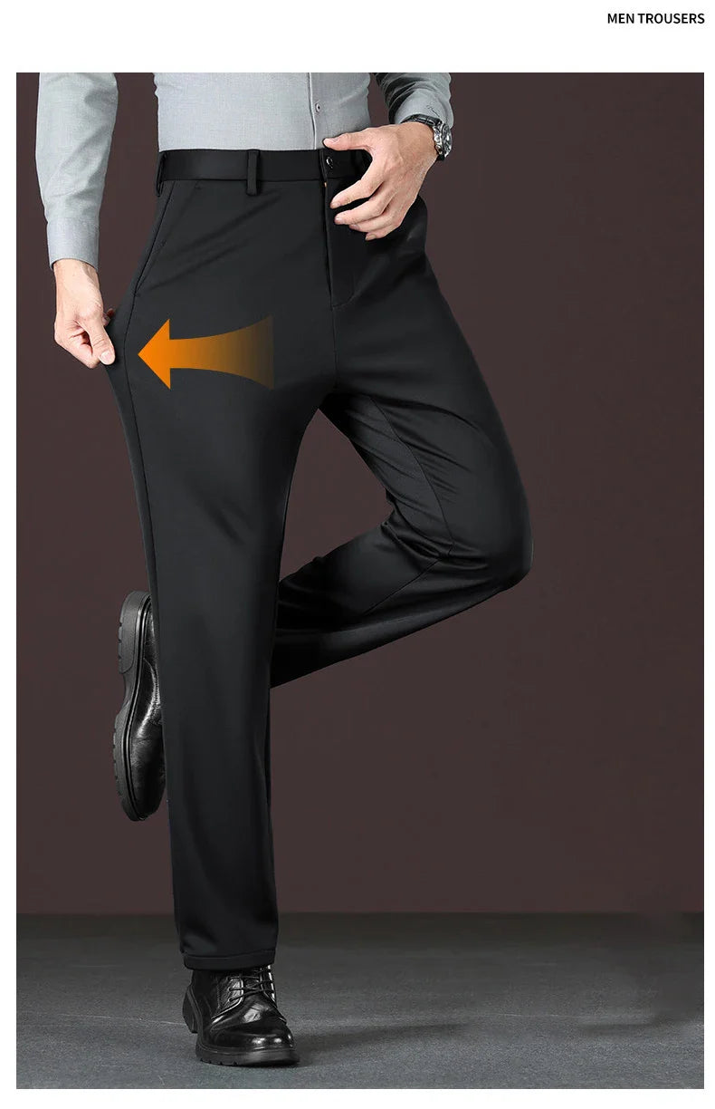 Men's Slim Fit Stretch Dress Pants,Non-Iron Business Trousers,Comfortable Straight Leg Slacks for Office & Daily Wear