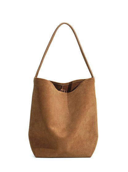 New Split Cow Leather Women's Faux Suede Bag Autumn Winter Underarm Bag for Lady Shoulder Crossbody Bag