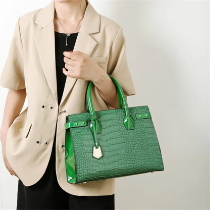 Pantent Leather Women Messenger Bags Crocodile Female Crossbody Shoulder Hand bags For Women 2024 High Quality Ladies Handbags