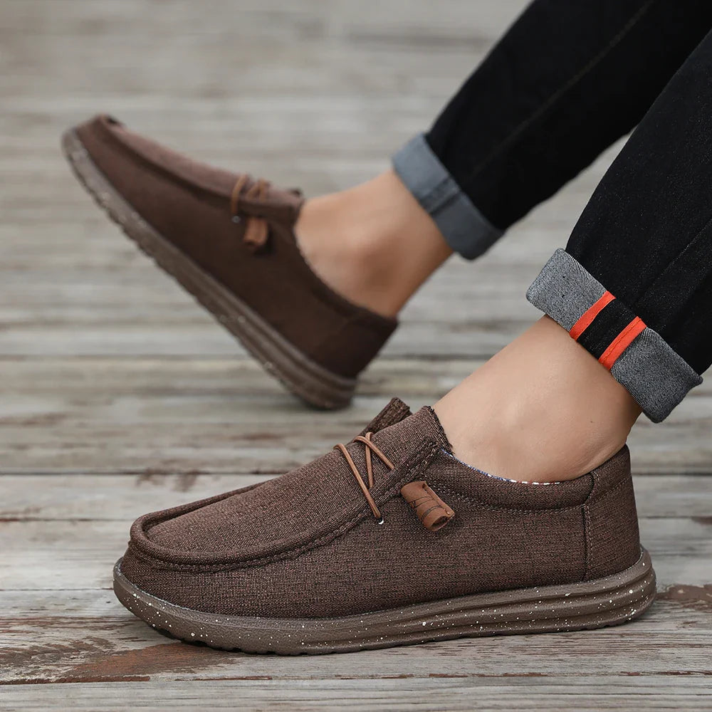 Plus Size Men's Solid Color Breathable Slip On Classic Loafer Shoes Comfy Casual Durable Lightweight Walking Shoes