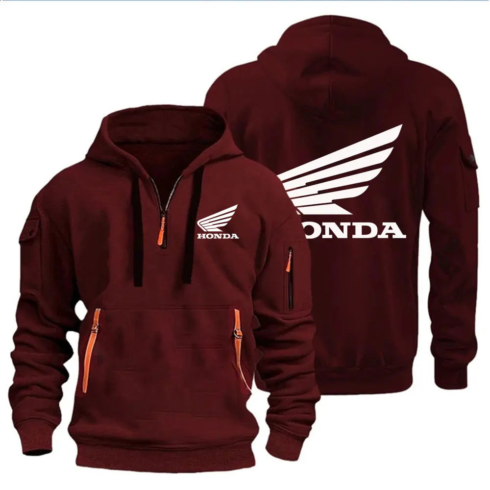 Men's Clothing Hoody Hoodie Motorcycle Jacket Honda Wing Logo Print Sweatshirt Pullover Trendy Biker Jacket Autumn and winter