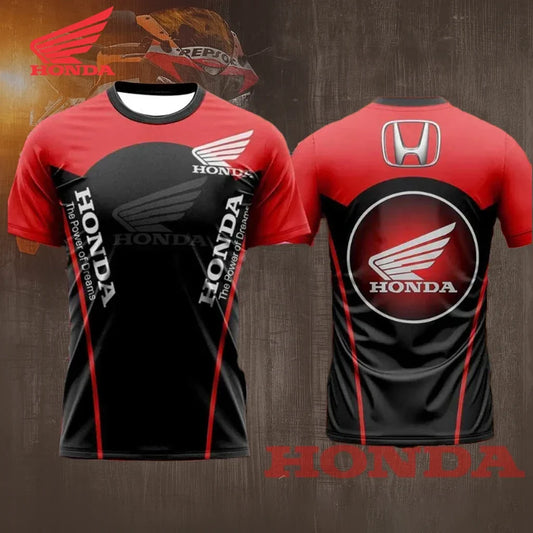 2025 New Summer HRC Men's and Women's Motorcycle Racing Suit Quick-Drying Round Neck Short Sleeve Outdoor Cycling T-Shirt