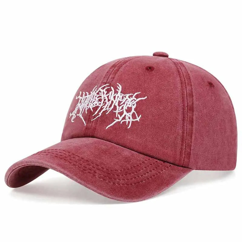 Vintage washed punk hip-hop baseball cap embroidered dad hat vintage classic style
