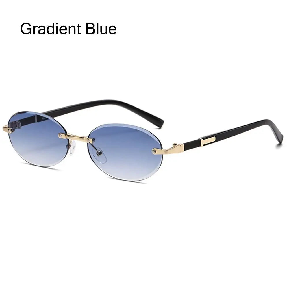 Rimless Rectangle Sunglasses Fashion Y2K Frameless Sun Glasses Shades for Women & Men