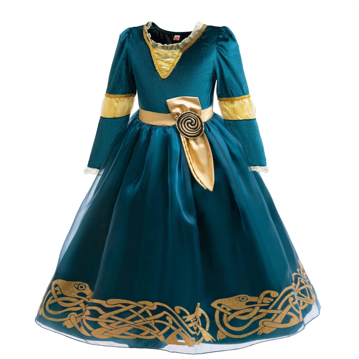 Girl Cosplay Brave the Heart Princess Merida Long Sleeves Dress Belt Set Holiday Party Carnival Party Stage Outfits Dress