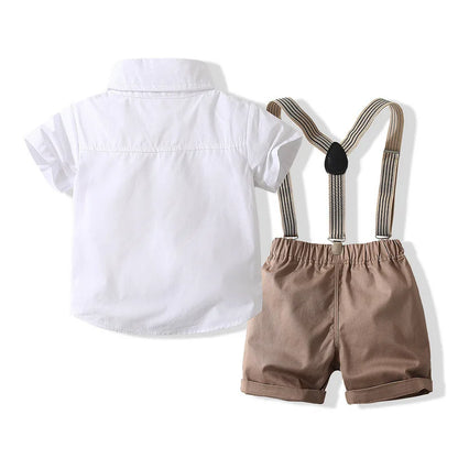 Kids Boys Formal Birthday Outfit Suit Toddler Gentleman Wedding White Shirt 1-7 Years Baby Pants Boys Ceremony Outfits