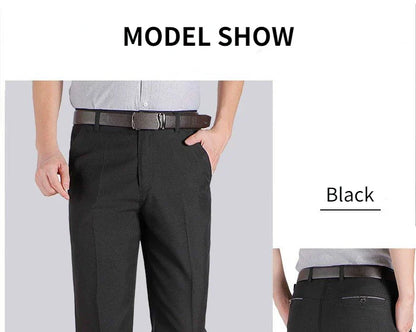 High Waist Men's Suit Pants High Quality Summer Straight Business Autumn Dress Formal Pants Big Size Classic Trousers YYQWSJ