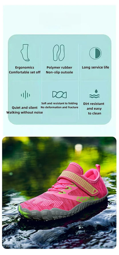 Children's Beach Barefoot Water Shoes, Swimming and Boating, Quick-Drying, Non-slip, Easy to Wear and Take off, Sports Shoes