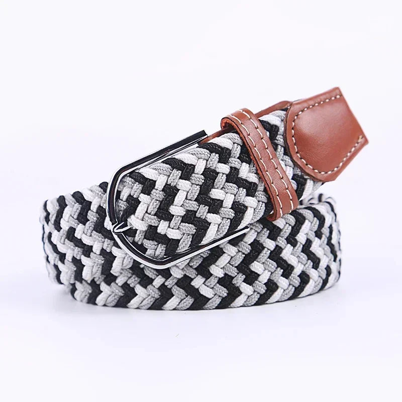 Women's Belt Fashion Casual Woven Elastic Belt Outdoor Sports Military Tactical Strap Climbing Work Belt Unisex Jeans Pants