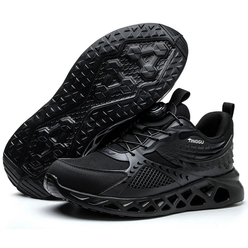 Men's Summer Mesh Labor Protection Shoes Anti-Smashing Wear-Resistant Outdoor Construction Site Protection Work Shoes Anti-Pierc