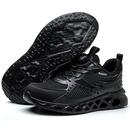 Men's Summer Mesh Labor Protection Shoes Anti-Smashing Wear-Resistant Outdoor Construction Site Protection Work Shoes Anti-Pierc