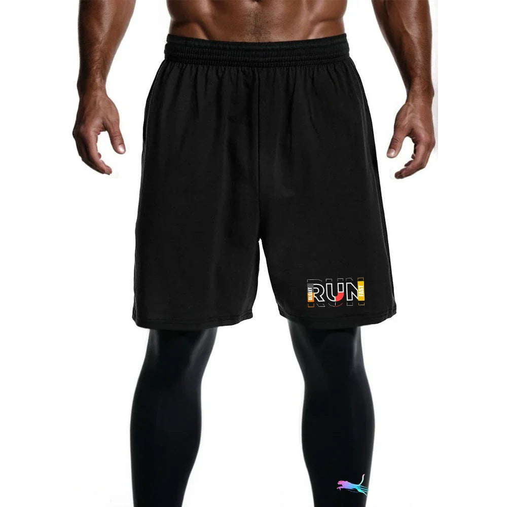 Men's 2 Piece Running Set Quick Dry Sport Shorts with Compression Tights for Gym Fitness Jogging Basketball